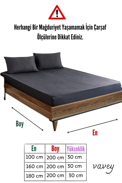 Soft Cotton Çift Kişilik Lastikli Çarşaf Takımı 180x200 cm + 2 adet Yastık Kılıfı 50x70 cm - 5