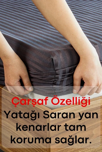 Soft Cotton Çift Kişilik Lastikli Çarşaf Takımı 180x200 cm + 2 adet Yastık Kılıfı 50x70 cm - 4