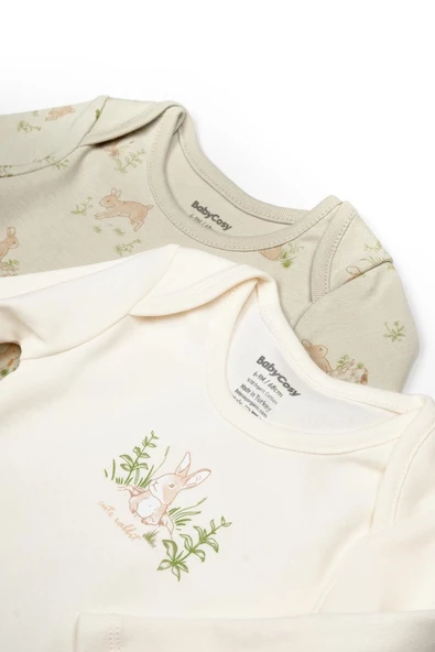 Bebek 2li Uzun Kollu Badi %100 Organik Pamuk, Bebek ve Yenidoğan Serisi - CSY5789 - 7