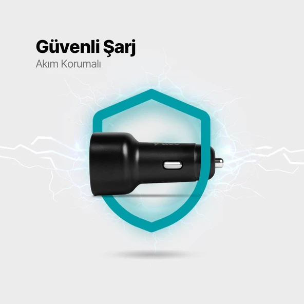Ttec Mega Şarj Akım Korumalı 130W 2xUSB-C+USB Girişli Araç Çakmaklık Şarjı Tüm Araçlarla Uyumlu Şarj - 4