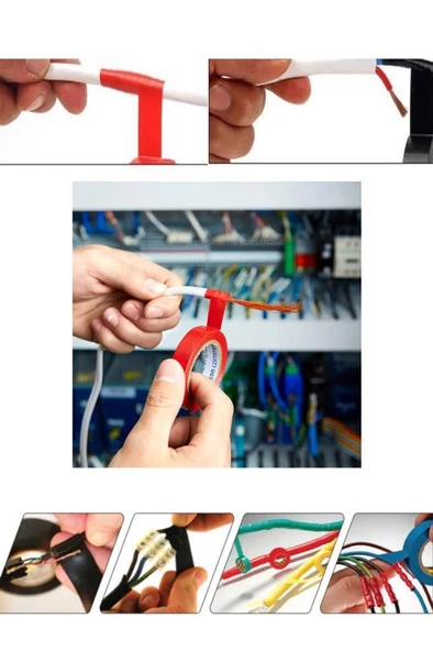 Şahnet Renkli Elektrik Bandı İzole Bant - 10 Adet PVC İzolasyon Bandı - 3