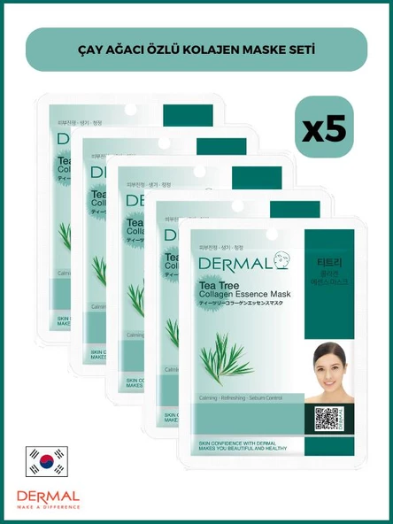 Dermal Çay Ağaci Özlü Kollajen Maskesi 23 gr 5 Adet