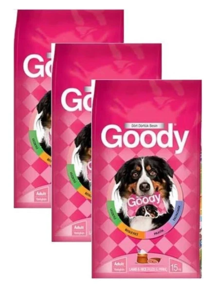 Goody Kuzu Etli & Pirinçli Yetişkin Köpek Maması 15 Kg *3 Adet