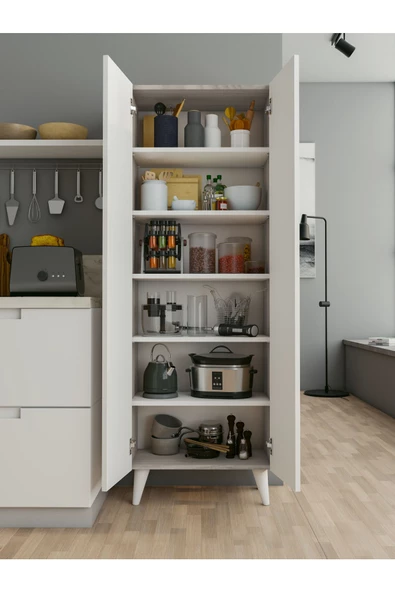 Çok Amaçlı Dolap Cordoba Mutfak Banyo Hol Kapaklı Raflı Dolap - 3