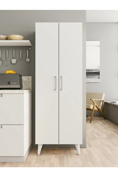 Çok Amaçlı Dolap Marbella Mutfak Banyo Hol Kapaklı Raflı Dolap - 2