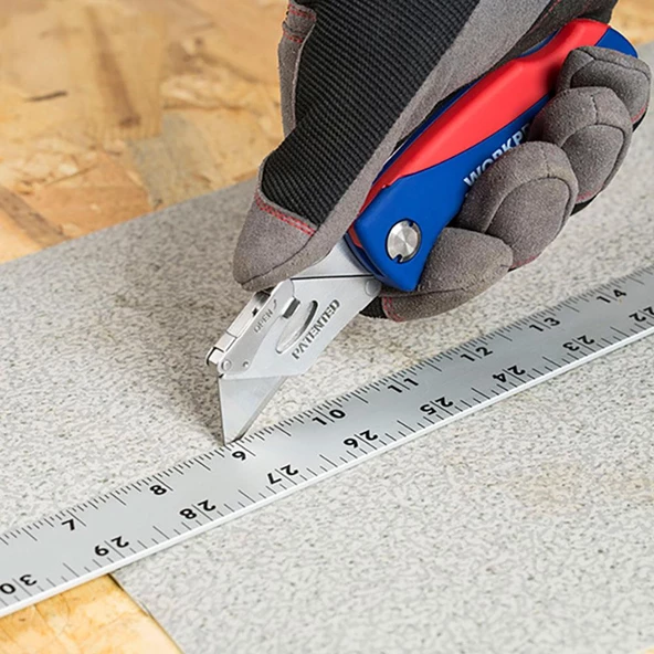 Workpro Wp211006 Ağır Hizmet Paslanmaz Çelik Gövde Katlanır Rötuş Maket Bıçağı + 6 Adet Yedek Bıçak - 8
