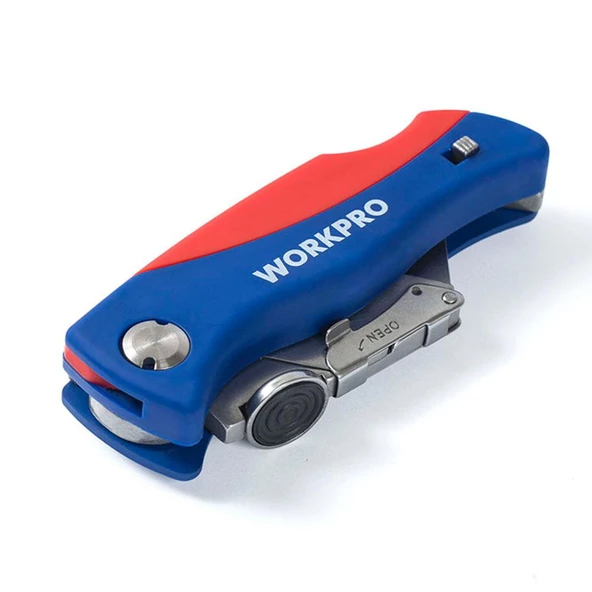 Workpro Wp211006 Ağır Hizmet Paslanmaz Çelik Gövde Katlanır Rötuş Maket Bıçağı + 6 Adet Yedek Bıçak - 3