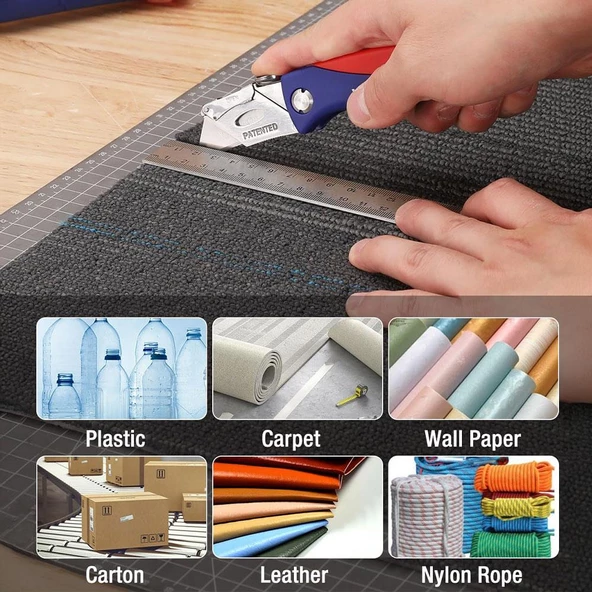 Workpro Wp211006 Ağır Hizmet Paslanmaz Çelik Gövde Katlanır Rötuş Maket Bıçağı + 6 Adet Yedek Bıçak - 10