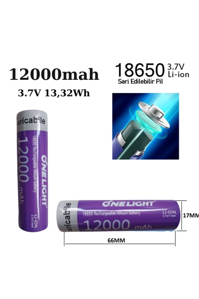 Janva 18650 Pil 12000 Mah 3,7v 13,32 Wh Şarjlı Lion Pil Yeni Üretim Kaliteli Tasarım Matkap Fener Radyo