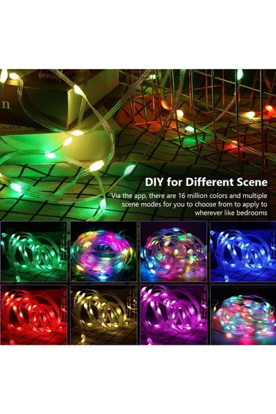 Janva Usb Uygulamadan Sese Duyarlı 9.9 Metre Rgb Yılbaşı Ledi Kumandalı Led Çam Ağacı Kayar Led Tv Arkası - 2