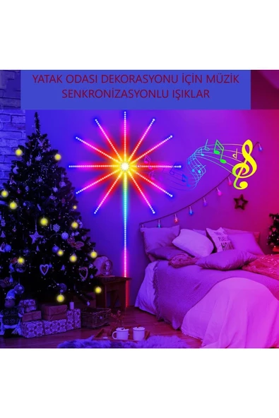 Janva Yıldız LED Kumandalı ve Telefon Uyumlu Sese Duyarlı Çok Animasyonlu Işık Çubuğu - 5