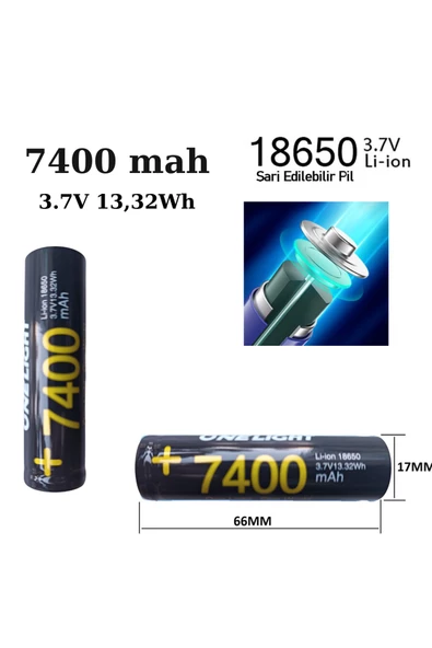 Janva 18650 Pil 7400 Mah 3,7v 13,32 Wh Şarjlı Lion Pil Yeni Üretim Kaliteli Tasarım Matkap Fener Radyo