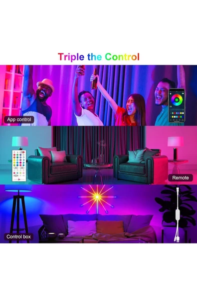 Janva Yıldız LED Kumandalı ve Telefon Uyumlu Sese Duyarlı Çok Animasyonlu Işık Çubuğu - 6