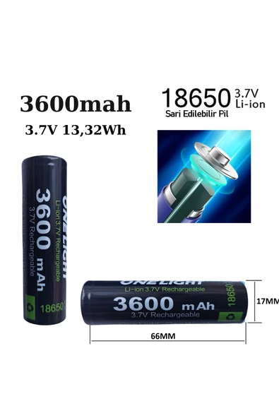 Janva Ultra Güçlü 18650 Pil 3600 Mah 3,7v 13,32 Wh Şarjlı Lion Pil Yeni Üretim Matkap Fener Radyo