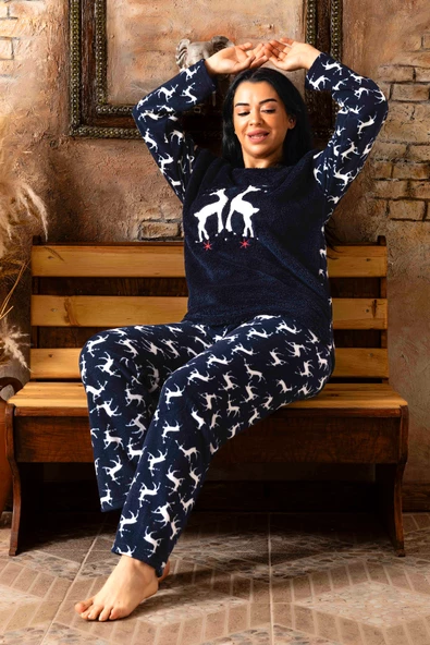 Nisanca Büyük Beden Kadın Polar Peluş Pijama Takımı - 2