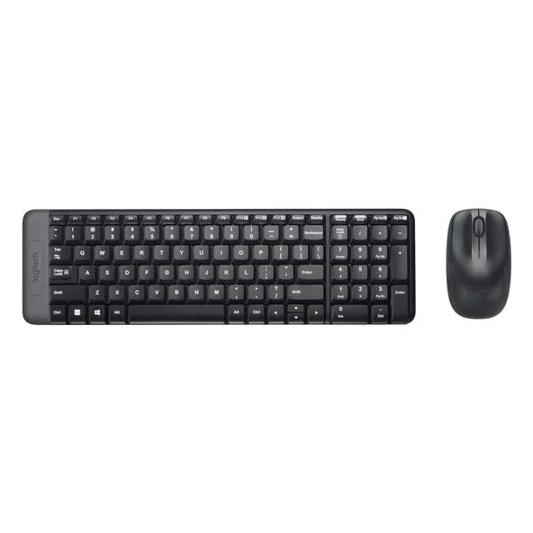 Logitech MK220 Kablosuz Türkçe Klavye Mouse Seti - Siyah