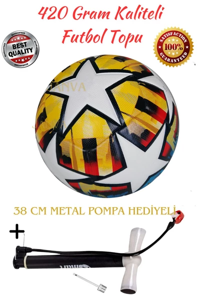 Şampiyonlar Ligi Istanbul Yıldızı Özel Tasarım Futbol Topu 400 gram Maç Ve Antreman Topu Pompa
