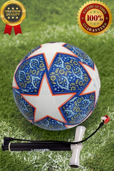 Istanbul Temalı Şampiyonlar Ligi Topu 5 Numara Lazer Kesim 420 gram Kaliteli Futbol Topu Pompa - Resim 3
