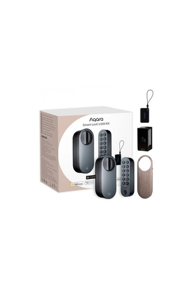 aqara   Akıllı Kapı Kilidi U200 Kit - Siyah EL-D02D-B (Apple Home - Matter Destekli)