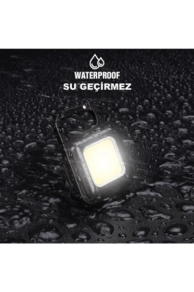 Metal Kasa Şarj Edilebilir Led, Anahtarlık El Feneri, Mıknatıslı, Kamp Aydınlatma 800mah - 3