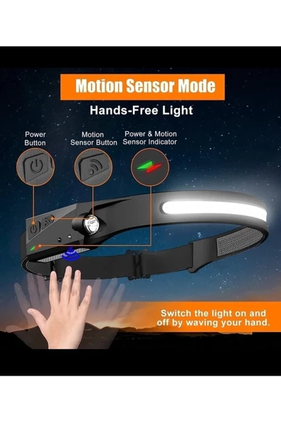 lx200 led headlamp Kafa Tepe Lambası Sensörlü - 4