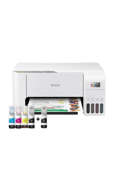 EPSON   Ecotank L3256 Renkli Yazıcı Baskı-tarama-kopya (USB,WİFİ) Mürekkep Seti C11cj67411