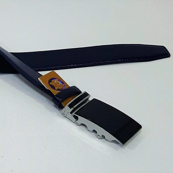 Fiyra 101-2 Lacivert 3,5cm Otomatik Tokalı Hakiki Deri Kemer - 7