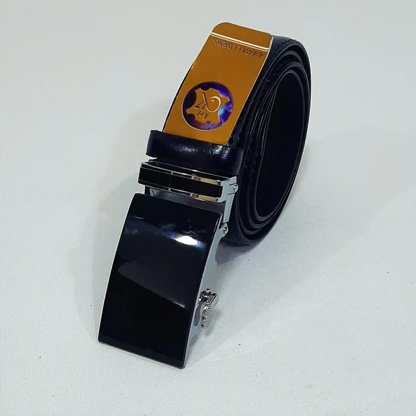 Fiyra 101-2 Lacivert 3,5cm Otomatik Tokalı Hakiki Deri Kemer - 2