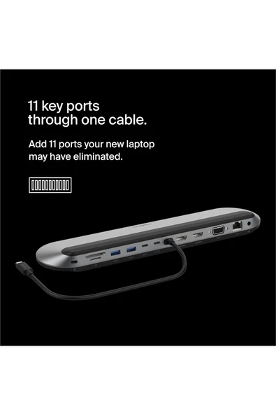 Belkin 11'i 1 Arada Evrensel USB-C Pro Bağlantı İstasyonunu - INC014btSGY - 6