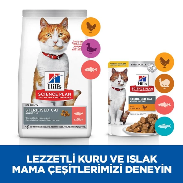 Hill's SCIENCE PLAN Somon Kısırlaştırılmış Yetişkin Kedi Maması 8+2 Kg - 6