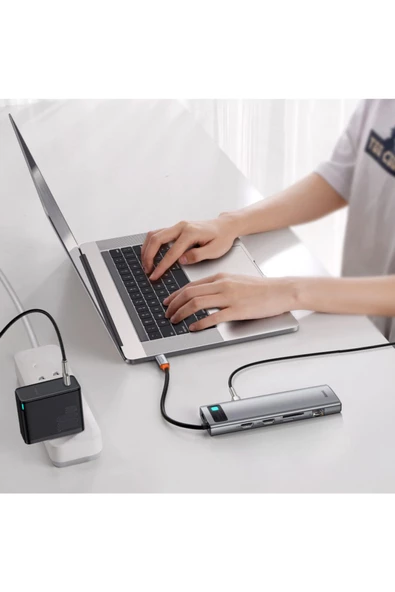 Baseus Metal Gleam 11in1 Multifonksiyonel Type-c Hub Dock Station Modern Tasarım 431550 - 5