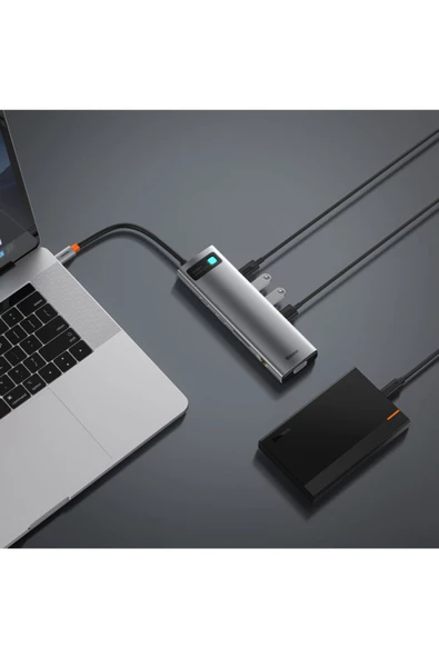 Baseus Metal Gleam 11in1 Multifonksiyonel Type-c Hub Dock Station Modern Tasarım 431550 - 6