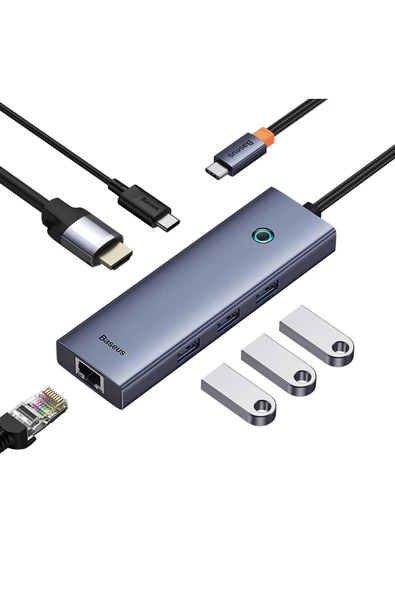 Baseus   Ultra Joy 6in1 Multifonksiyonal Type-C Hub Dock Station - 4