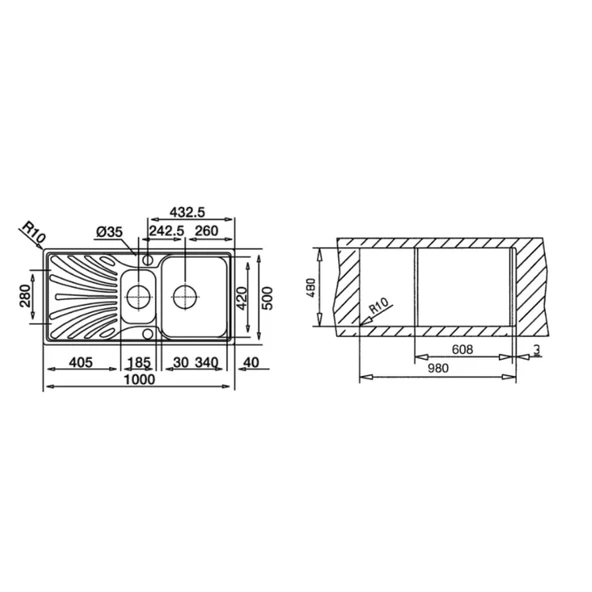 Teka Princess 60 B Mikroketen Sağ Çelik Mutfak Eviyesi - 2