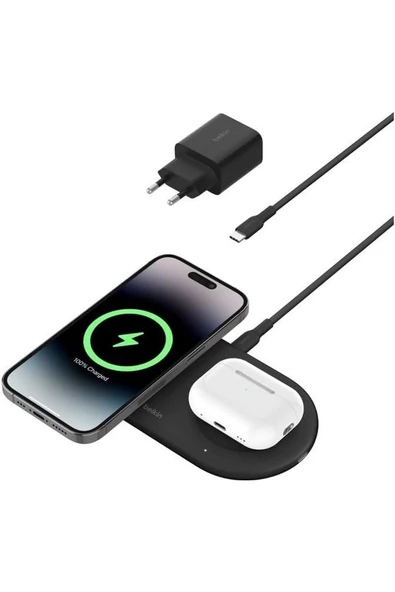 Belkin BoostCharge Pro 2'si 1 arada MageSafe Kablosuz Şarj İstasyonu - ?WIZ021vfBK - 3