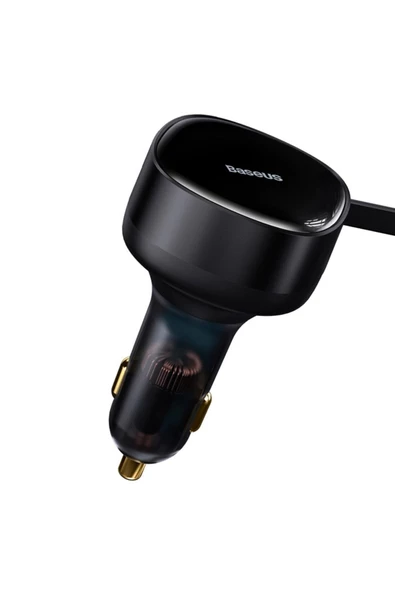 Baseus 2in1 Makaralı 30w Hızlı Şarj Type-c + Lightning Iphone Araç Şarj Cihazı Siyah - 2