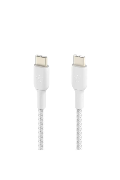 Belkin Type-C to Type-C Örgülü Kablo 1 Metre (İkili Paket) - Beyaz - 3