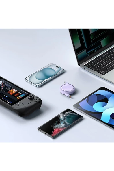 Baseus Free2 Draw Mini Makaralı Type-C to Type-C 100W Kablo 1m. - 4