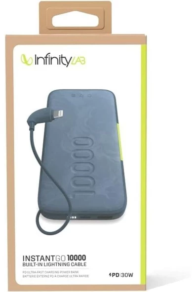 Infinity Lab   By Harman 10000 Mah Pd 30w Entegre Lighning Kablolu Hızlı Şarj Özellikli Powerbank - 3