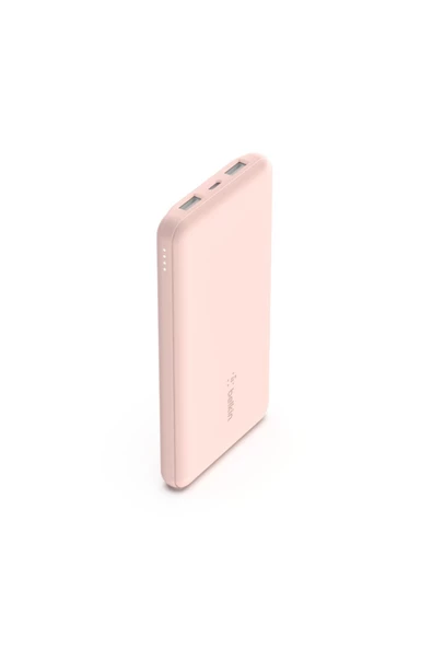 Belkin   Bpb011btrg 10.000 Mah Powerbank / Usb-c Ve Usb-a Port, Usb-a Usb-c Kablo - Pembe