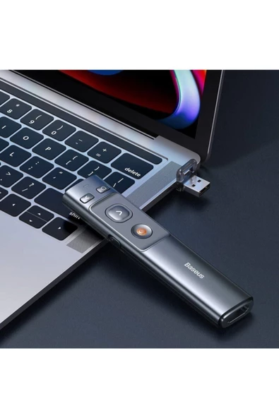 Baseus   Lazer Pointer Bluetooth Alıcılı Kablosuz Sunum Cihazı - Resim 4