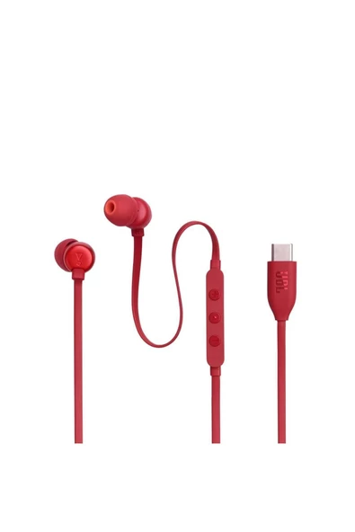 JBL Tune 310C USB-C Kablolu Kulakiçi Kulaklık - Kırmızı - 4
