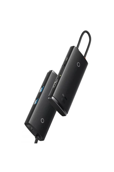 Memo   Baseus Lite Series 6 Portlu 100w Type-c + Pd Hub Adaptör Çoklayıcı Siyah