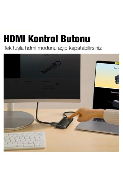 Memo   Baseus Lite Series 6 Portlu 100w Type-c + Pd Hub Adaptör Çoklayıcı Siyah - 6