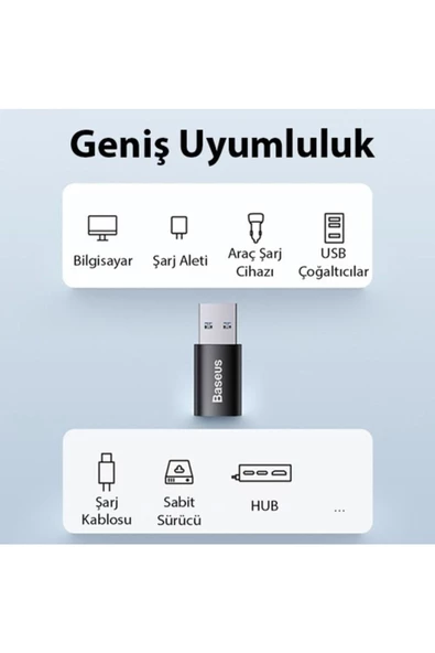 Baseus Usb 3.1 To Type-c Dönüştürücü Adaptör Mini Otg Ingenuity Series Siyah Uyumlu - 3