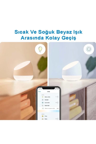 Wiz  Squire Renkli Ambiyans Akıllı Masa Lambası - Wi-fi Ble - Resim 5