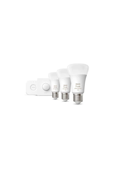 Philips   HueWCA 9-75W E27 Renkli Akıllı Ampul 3'lü Başlangıç Seti (Butonlu)