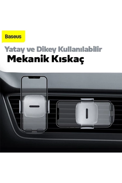 BASEUS ORJİNAL   Baseus Easy Control Clamp Air Vent Araç Içi Telefon Tutucu Suyk000101 - 7