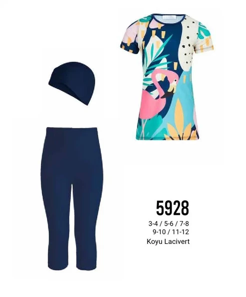 Adasea 5928 Rylee Çocuk Kısa Kol Tesettür Mayo - 3