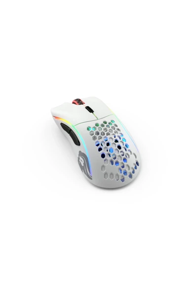 Glorious Model D Kablosuz RGB Ergonomik Gaming Mouse 19K DPI 69g Mat Beyaz - Resim 2